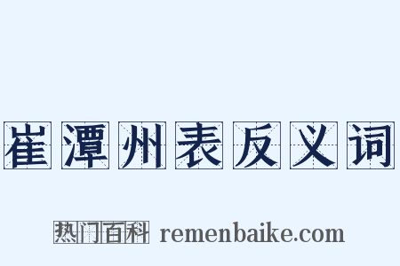 崔潭州表反义词是什么意思的图片